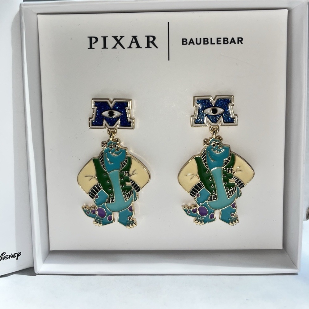 Pixar x Baublebar Monsters University Earrings - Sully in Varsity Jacket - New